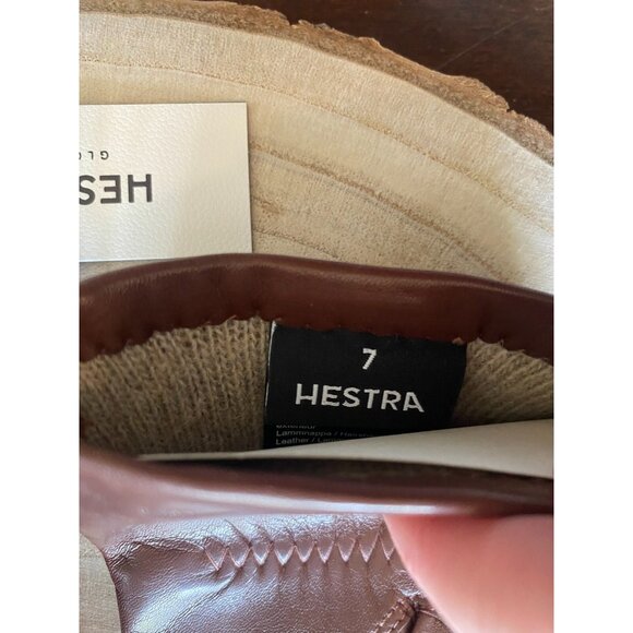 Hestra Womens Gloves Size 7 Chestnut Leather Soft Wool Lining NWT - Picture 6 of 10